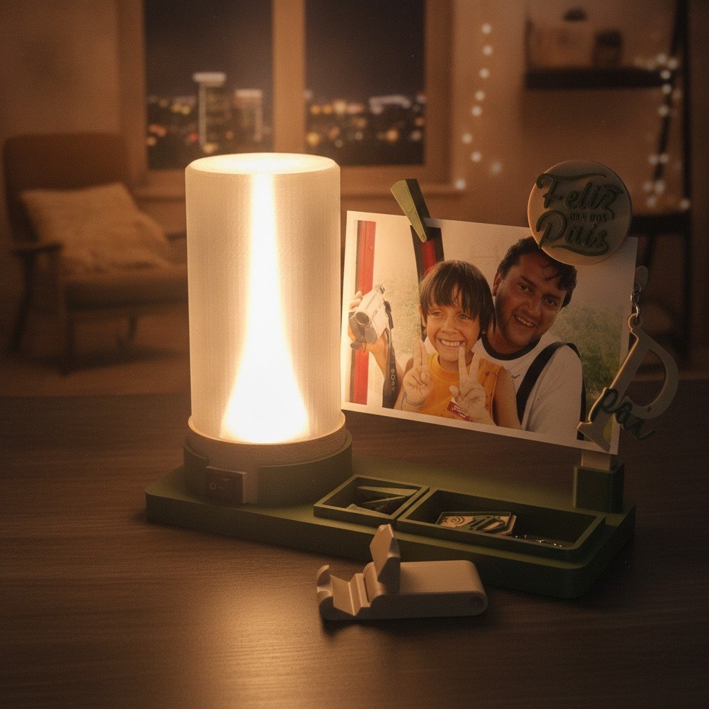 Foto da galeria do produto Luminária Organizadora Lumina -  Porta Retrato Dia dos Pais . Até 12x no cartão