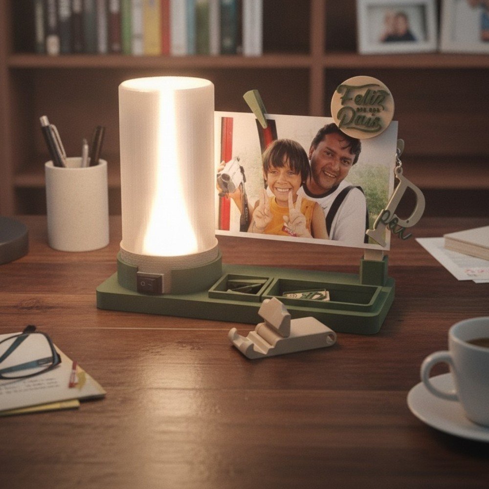 Miniatura de Luminária Organizadora Lumina -  Porta Retrato Dia dos Pais . Até 12x no cartão