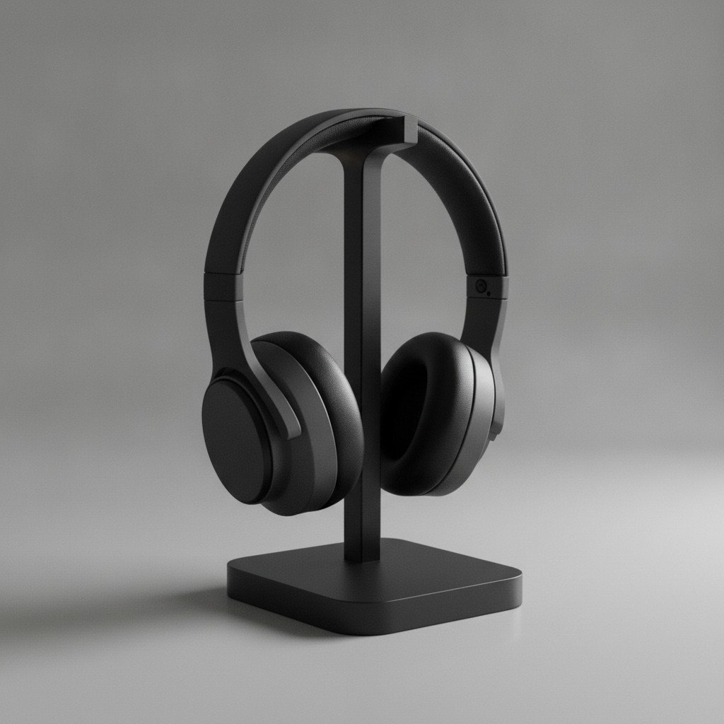 Foto da galeria do produto Suporte Fone de Ouvido Mesa Premium Organizador 3D Art