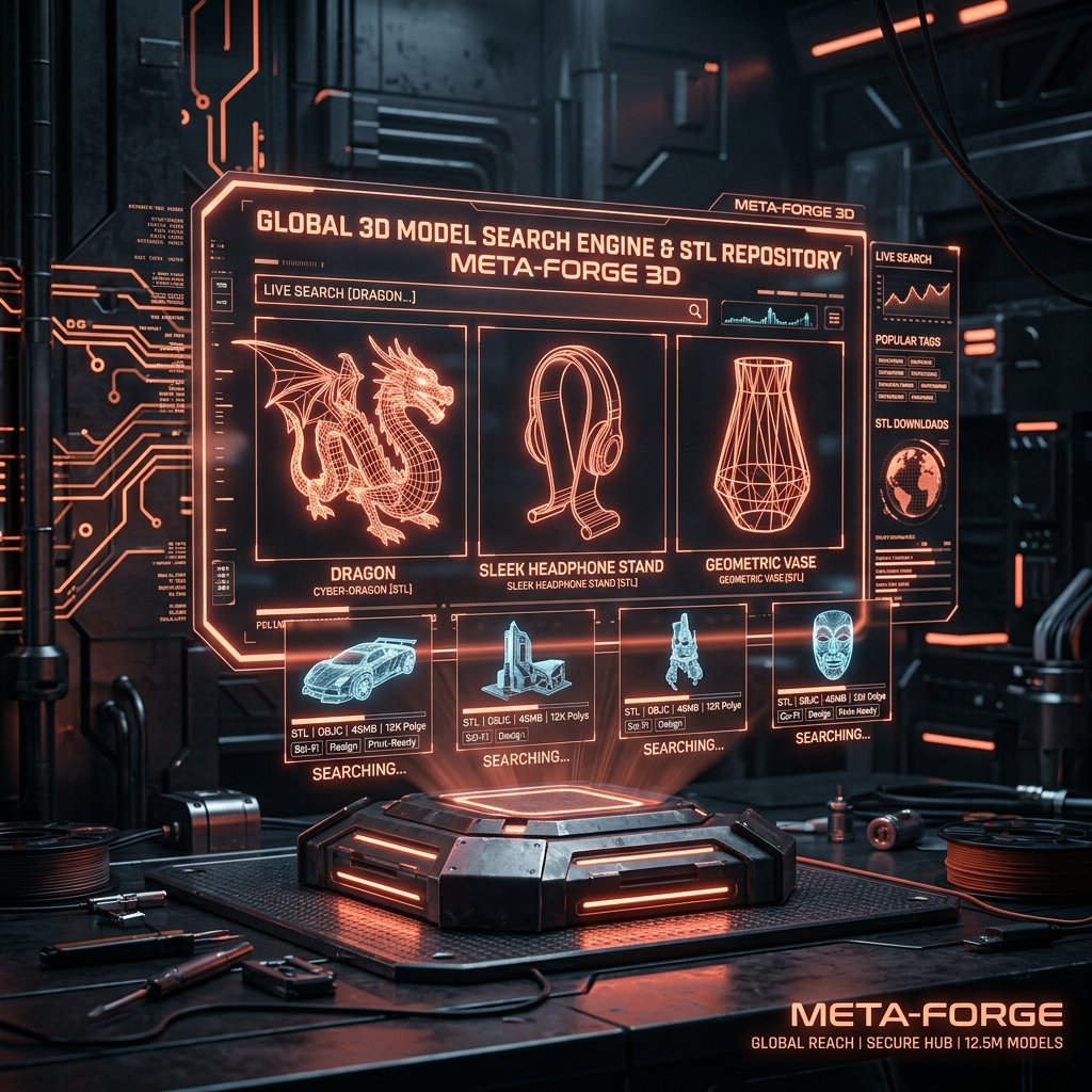 Buscador Multi-STL Global e Mineração Hype de Modelos 3D Trexion