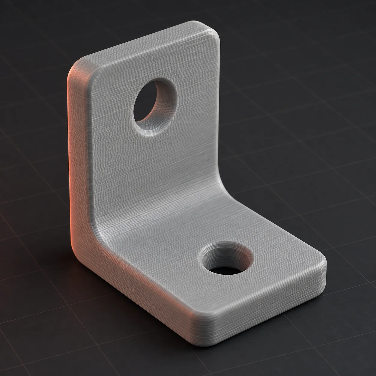 Cantoneira L impressa em 3D, sem reforço